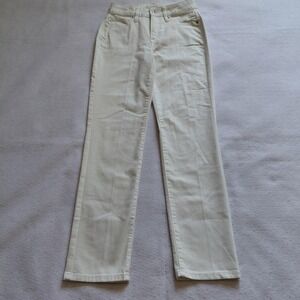 Style & Co Straight Leg Jeans Womens 4 Off White Ivory Stretch Denim Pants‎